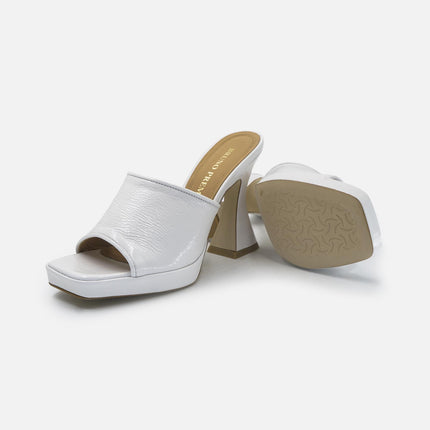 Sabot Donna con Tacco Rocchetto e Plateau BF2201X BURRO WHITE Bruno Premi 