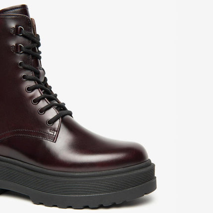 Nero Giardini Stivaletti Anfibi Donna con Zeppa in Pelle Bordo - MARIO SPATARELLA