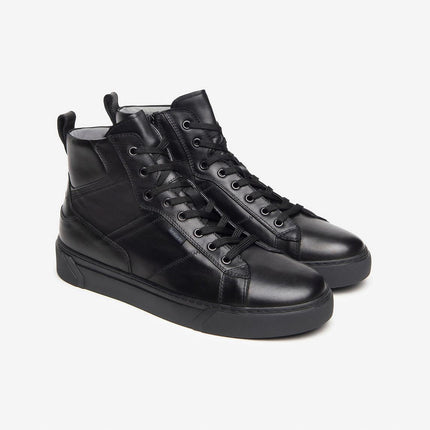 Nero Giardini Sneakers Alta Uomo in Pelle Nero I400451U NERO 100 Nero Giardini 