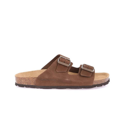 Grunland Sandali Donna Plantare Sughero Doppia Fibbia in Nabuk Moro CB0003 SARA MARRONE Grunland 