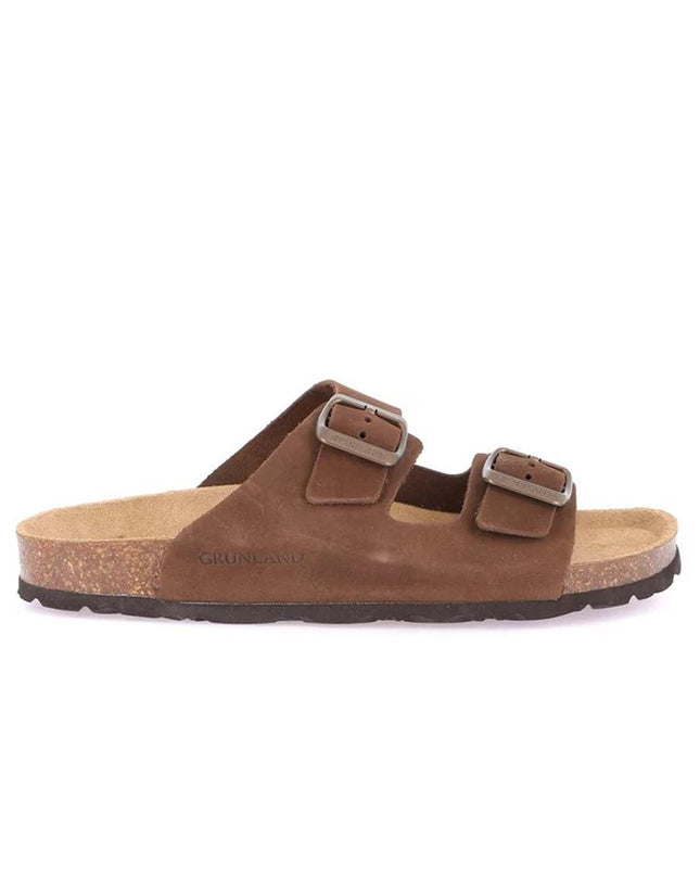 Grunland Sandali Donna Plantare Sughero Doppia Fibbia in Nabuk Moro CB0003 SARA MARRONE Grunland 