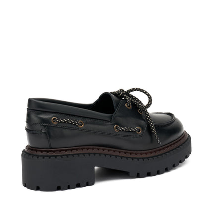 Frau Mocassini Barca Donna in Pelle Nero 78L6 TRESOR BLACK Frau 