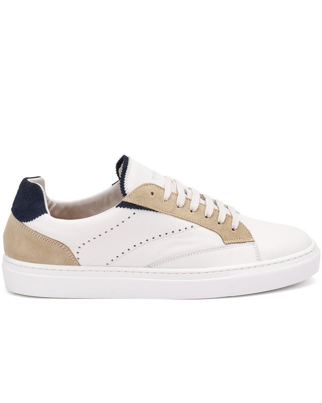 Frau Sneakers Uomo Bassa in Pelle Multi Bianco - MARIO SPATARELLA