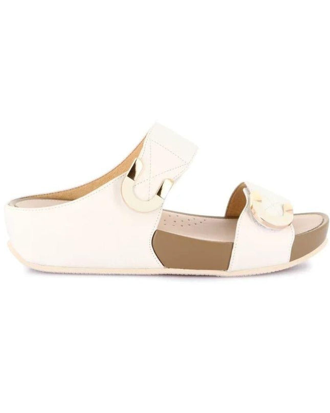 Grunland Sandalo Donna Ciabatta Confort con Velcro in Tessuto Bianco - MARIO SPATARELLA