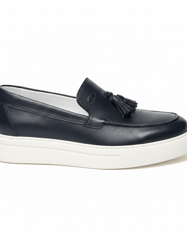 Mocassini Nappina Uomo Pelle Blu - MARIO SPATARELLA