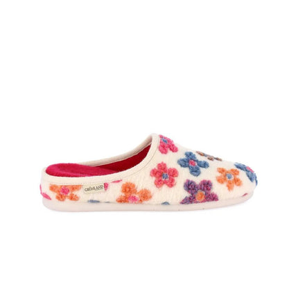 Grunland Pantofola Ciabatta Donna in Feltro Fantasia Fiori Panna CI3042 IRRA PANNA Grunland 