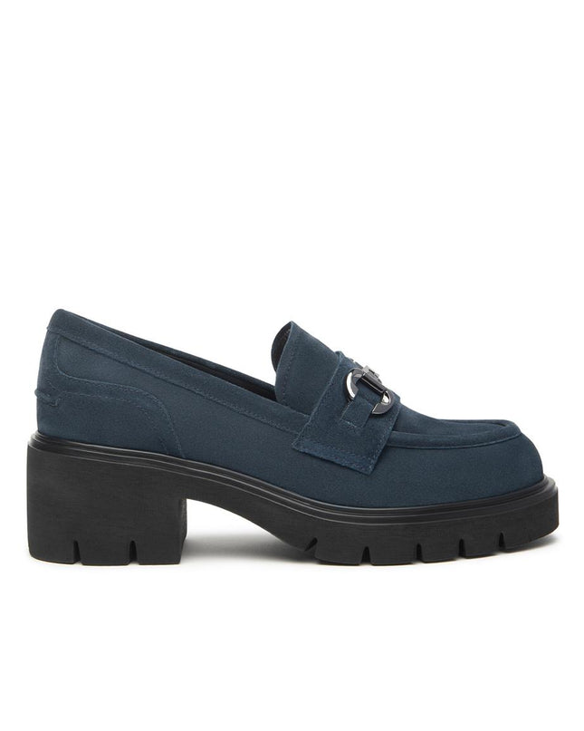 Nero Giardini Mocassini Donna con Tacco e Morsetto in Camoscio Blu I513984D INCANTO 207 Nero Giardini 
