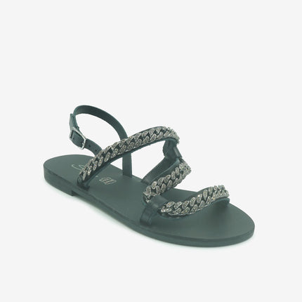 Sandali Bassi Donna in Pelle Nera E1-089 BLACK S.Piero 