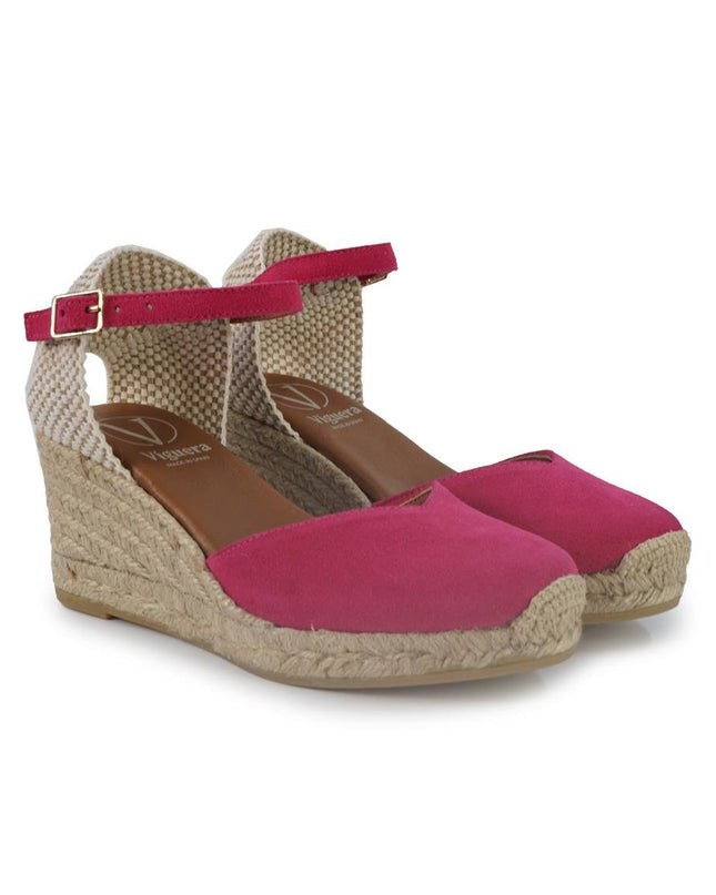Viguera Espadrillas Alpargatas Donna con Cinturino in Camoscio Fuxia - MARIO SPATARELLA