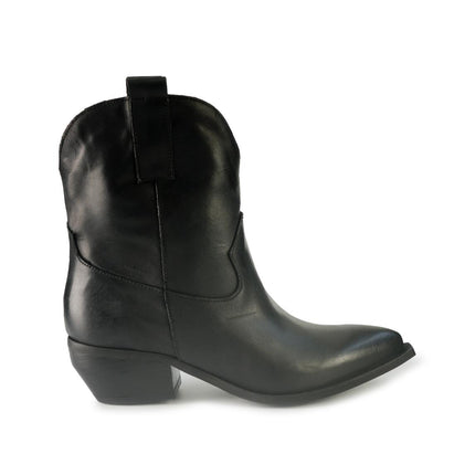 Stivaletto Texano in Pelle Nera ELENA23 TEX BLACK Spatarella 