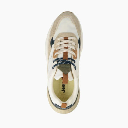 Jeep Sneakers Uomo in Camoscio Multicolor Bianco - MARIO SPATARELLA