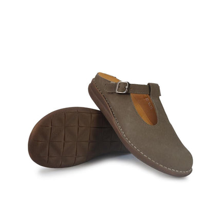 Jungla Sandalo Sabot Donna con Cinturino in Pelle Taupe - MARIO SPATARELLA