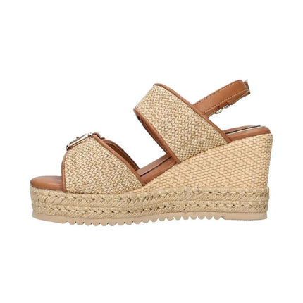 Jeep Sandalo Donna con Zeppa Platform in Tessuto Canvas Beige - MARIO SPATARELLA