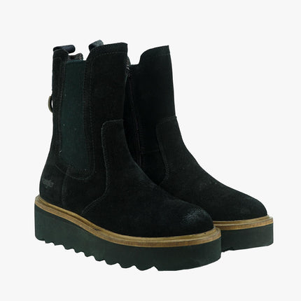 Stivaletti Donna in Camoscio Nero con Zeppa JANE CHELSEA BLACK Wrangler 