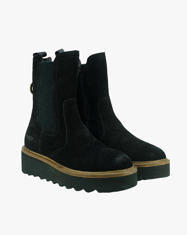 Stivaletti Donna in Camoscio Nero con Zeppa JANE CHELSEA BLACK Wrangler 