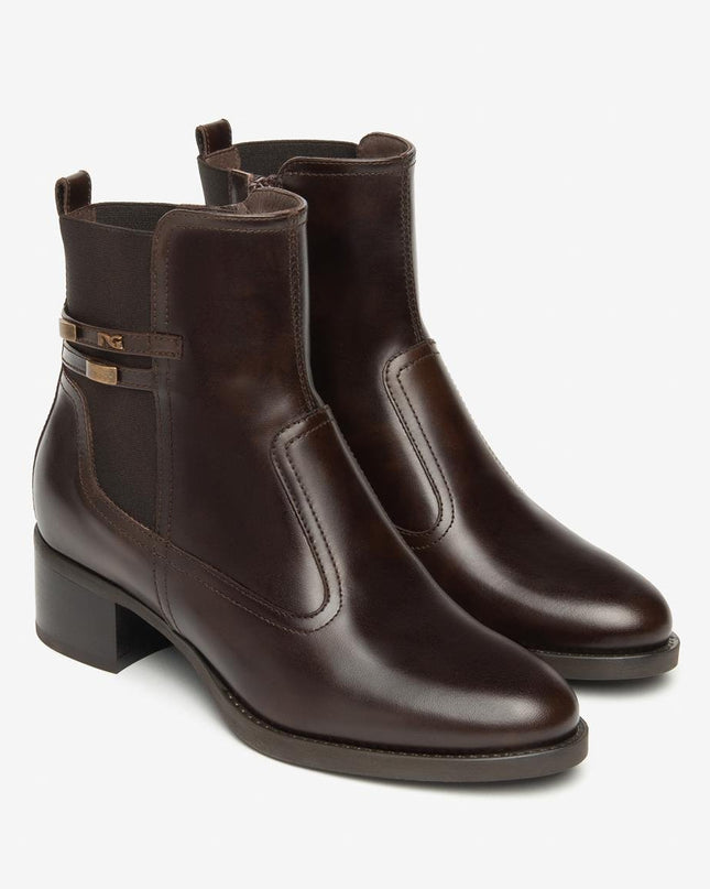 Nero Giardini Stivaletti Tronchetti Donna in Pelle Testa di Moro - MARIO SPATARELLA