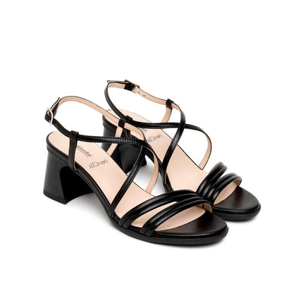 Nero Giardini Sandali Donna con Tacco in Pelle Nera - MARIO SPATARELLA