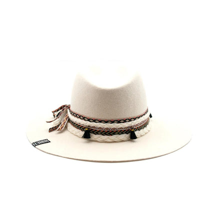 Cappello Fedora Unisex Bianco con Nastro FEDORA THE NORTH WHITE NINETOWEAR 