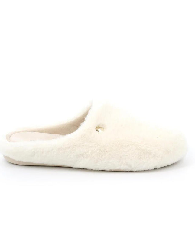 Pantofole Donna Pelouche Panna - MARIO SPATARELLA