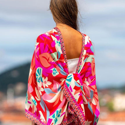 Foulard in Lana Misto Seta Rosso ASW35F ROJO Colores de Otono 