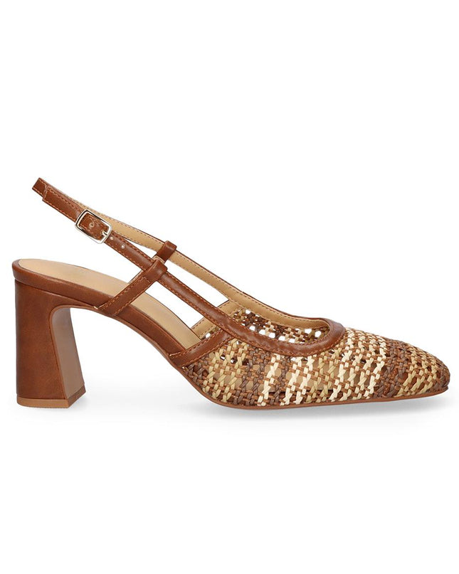 Exe Chanel Sling Back Donna Intrecciato Multi Cuoio 2514-2506 BROWN BEIGE Exe 