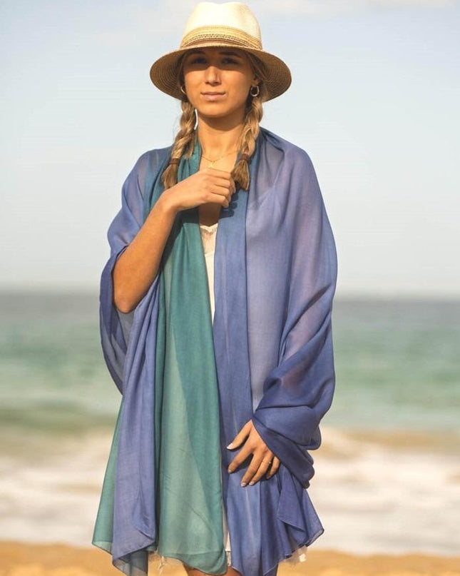 Foulard Pareo in Modal Azzurro Multi - MARIO SPATARELLA