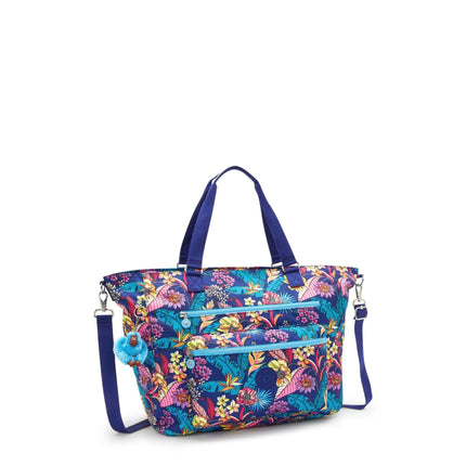 Borsa Shopper con Tracolla Removibile Multicolore ISAAC EXOTIC LEAVES Kipling 