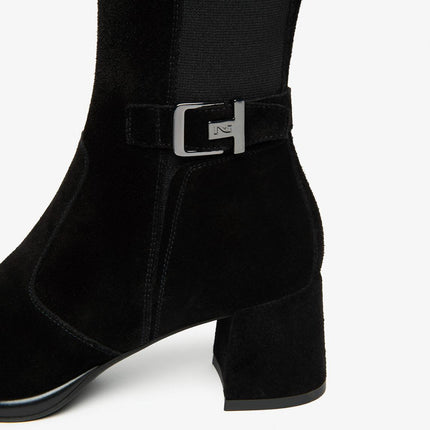 Nero Giardini Stivali Donna con Tacco in Camoscio Nero - MARIO SPATARELLA