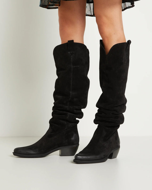 Texano Donna Camoscio Nero EL PASO B921 MARVIN BLACK Felmini 