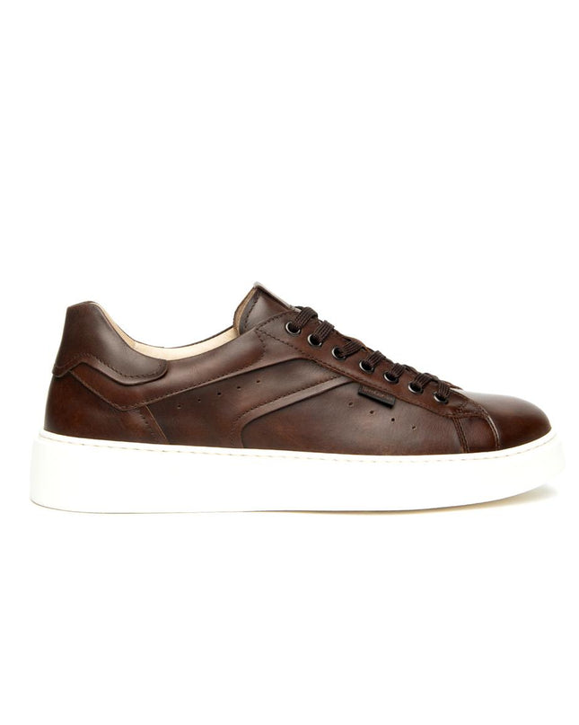 NeroGiardini Sneakers Bassa Uomo in Pelle Marrone E601150U BEIGE 412 Nero Giardini 