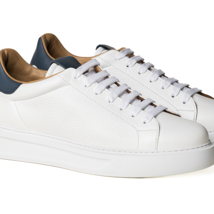 Sneakers Oversize Bassa Uomo Pelle Bianca TAGO 5 BLU Rogal's 