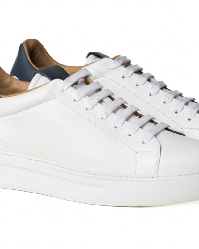 Sneakers Oversize Bassa Uomo Pelle Bianca TAGO 5 BLU Rogal's 