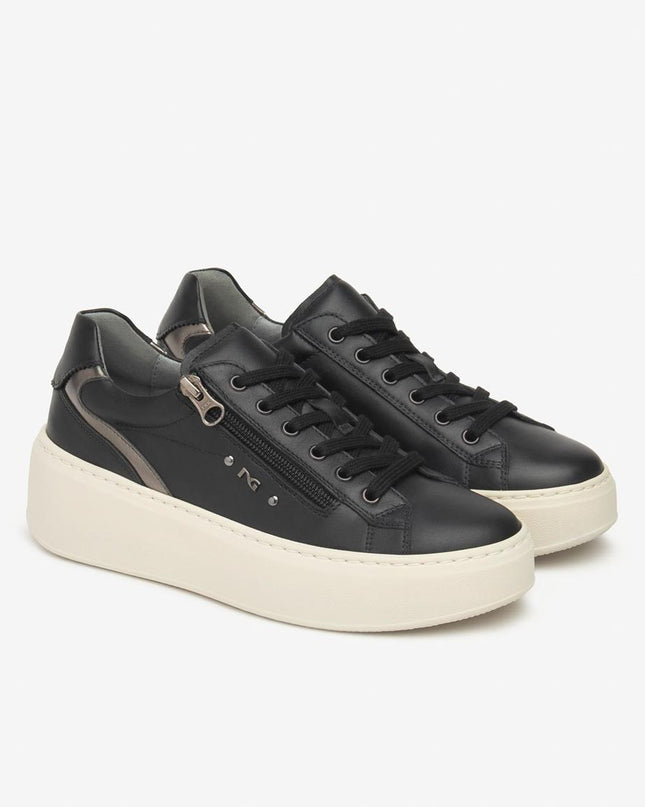 Nero Giardini Sneaker Donna con Platform in Pelle Nero I514212D NERO 100 Nero Giardini 