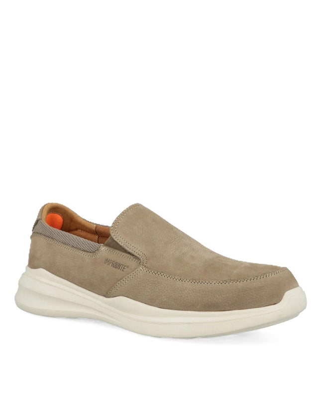 Impronte Mocassini Uomo Slip On in Nabuk Taupe Beige - MARIO SPATARELLA
