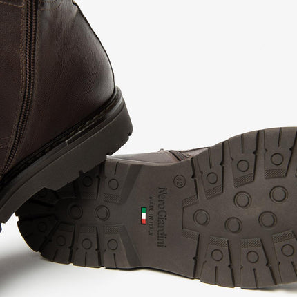 Nero Giardini Stivaletti Anfibi Uomo in Pelle Testa di Moro - MARIO SPATARELLA