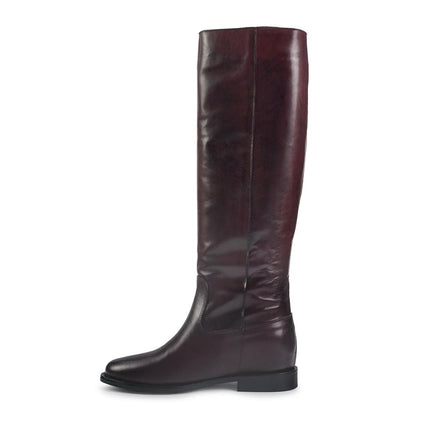Spatarella Stivali Donna con Zeppa Tubolare in Pelle Bordo BZ131 BORDEAUX Spatarella 