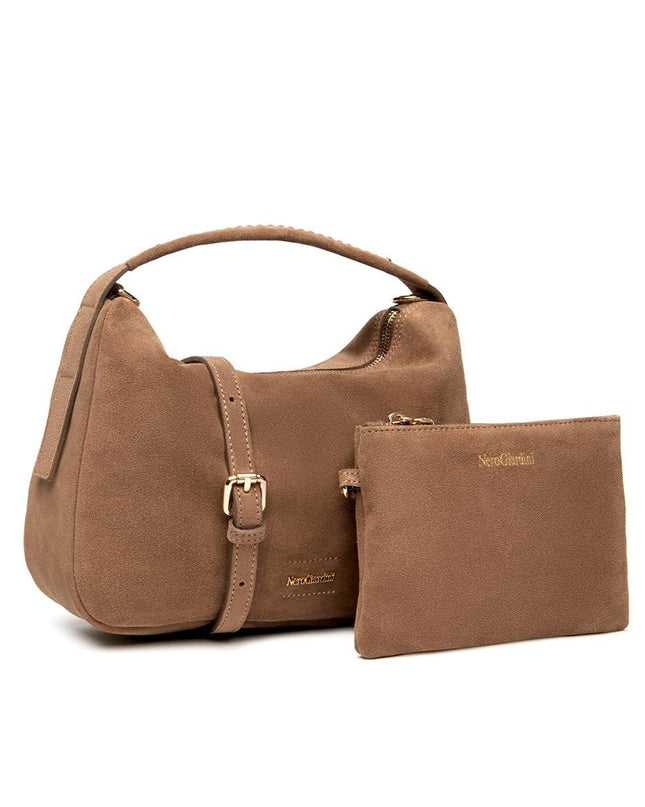 NeroGiardini Borsa Donna Hobo con Tracolla in Camoscio Mou - MARIO SPATARELLA