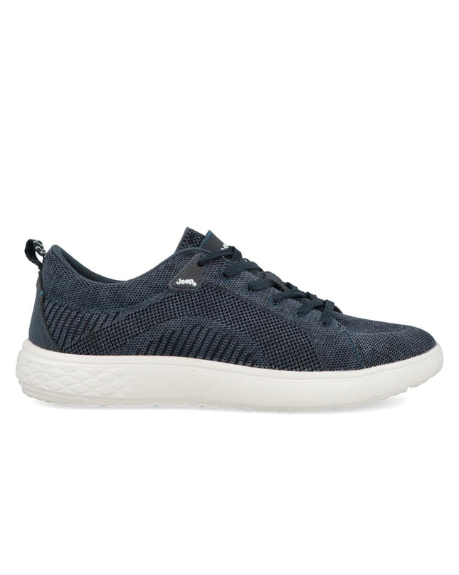 Jeep Sneakers Uomo Bassa in Tessuto Blu KOBI DERBY NAVY Jeep Footwear 