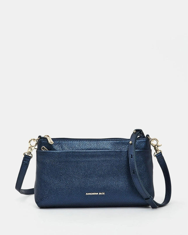 Mandarina Duck Borsa Pochette Donna con Tracolla in Pelle Blu Metal - MARIO SPATARELLA