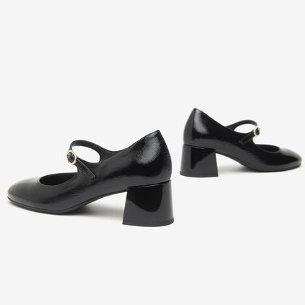 Nero Giardini Decollete con Cinturino in Pelle Vernice Nero - MARIO SPATARELLA