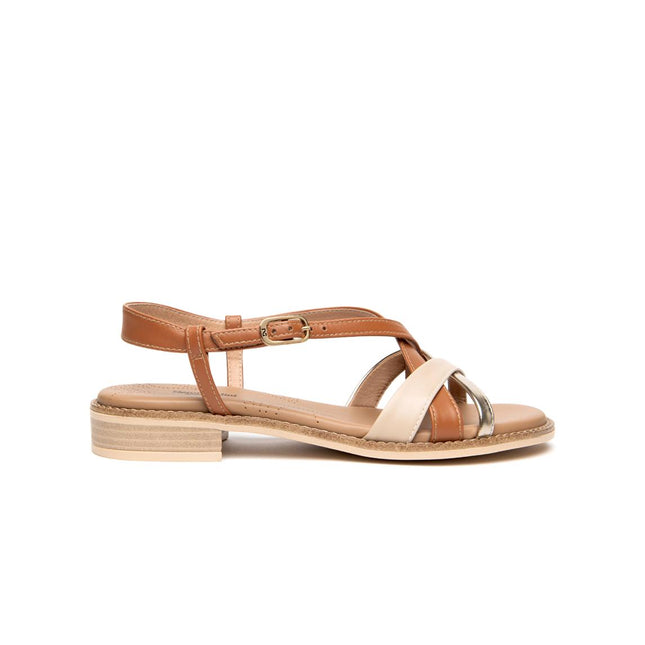 Nero Giardini Sandalo Donna Basso in Pelle Lino Multi E615890D LINO 453 Nero Giardini 