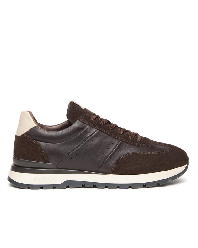 Nero Giardini Sneakers Bassa Uomo in Pelle Marrone I400411U MORO 300 Nero Giardini 