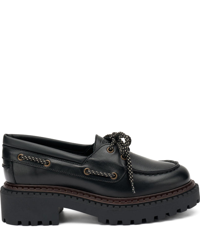 Frau Mocassini Barca Donna in Pelle Nero 78L6 TRESOR BLACK Frau 
