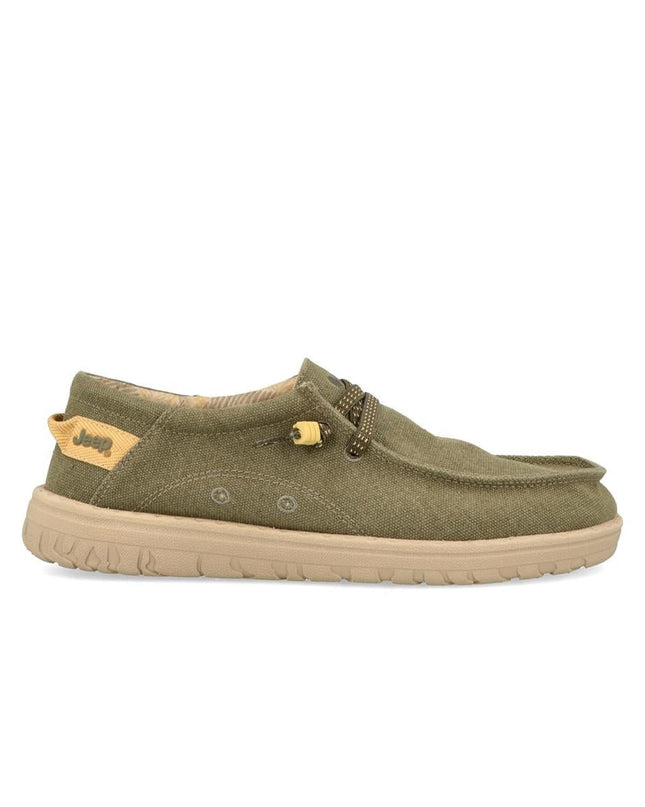 Jeep Wallabee Uomo in Canvas Verde Militare - MARIO SPATARELLA