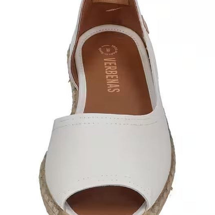Verbenas Espadrillas Bassa da Donna in Pelle Bianca CRUZ NUCLEO WHITE Verbenas 