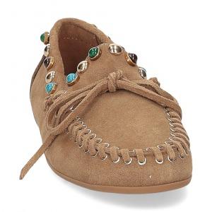 Inuovo Mocassino Donna con Pietre Multi in Camoscio Tabacco Cuoio 29002 SIGARO Inuovo 