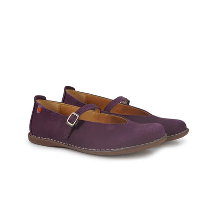 Jungla Ballerina Donna con Cinturino in Pelle Nabuk Viola - MARIO SPATARELLA