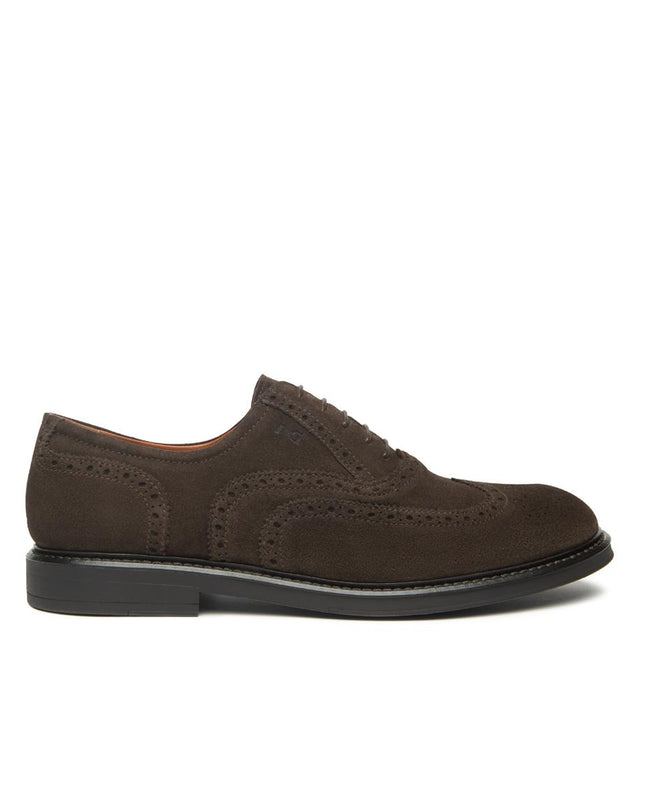 Nero Giardini Francesine Uomo Oxford Monogramma  in Camoscio Testa di Moro I500800U MORO 300 Nero Giardini 