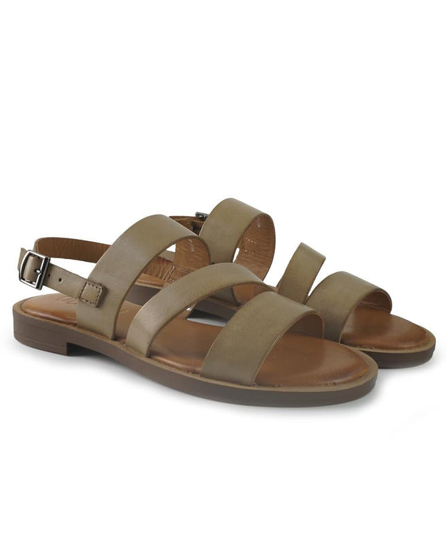 Vueva Sandali Flat Donna in Pelle Taupe - MARIO SPATARELLA