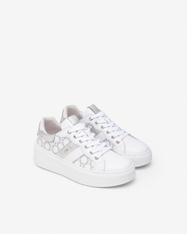 Nero Giardini Sneakers Donna con Zeppa in Pelle Bianca E513080D BIANCO 707 Nero Giardini 